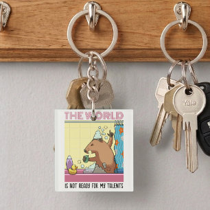 The World Is Not Ready Singing Groundhog Keychain