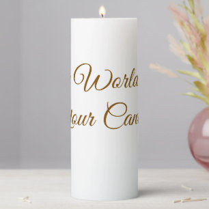 "The World Is Your Canvas" Minimalist Pillar Candle