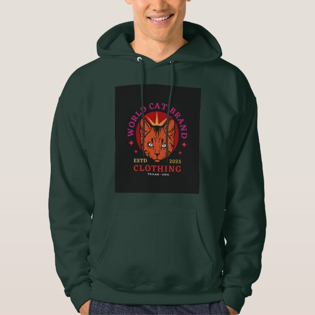 "The World is Your Catwalk: Stylish Cat Hoodies  (Front)