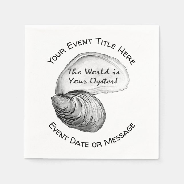 The World is Your Oyster Paper Plate Napkins (Front)