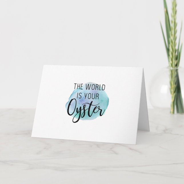 The world is your oyster thank you card (Front)