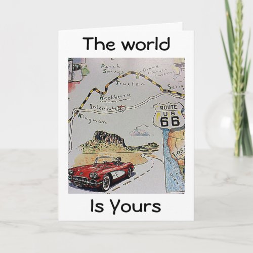 THE WORLD IS YOURS CONGRATULATIONS CARD