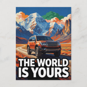 The World Is Yours Expedition SUV Adventure Fans Postcard
