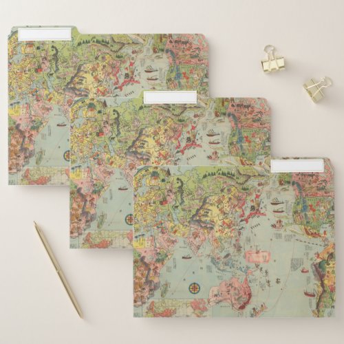 The World Map at a Glance _ World Air Routes File Folder