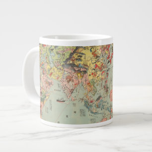 The World Map at a Glance - World Air Routes Giant Coffee Mug