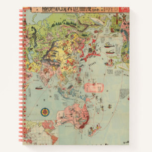 The World Map at a Glance - World Air Routes Notebook