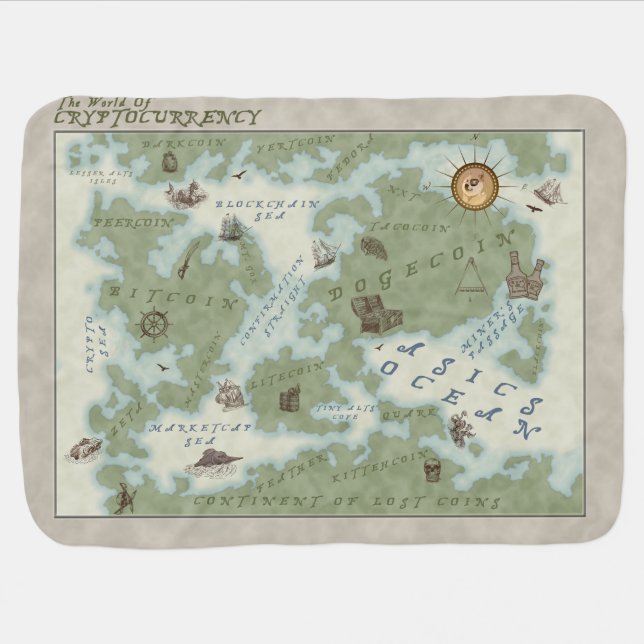 The World Map of Cryptocurrency Baby Blanket (Horizontal)