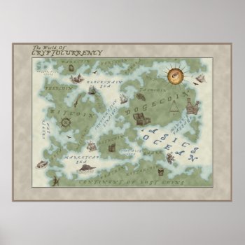 The World Map Of Cryptocurrency Poster by CosmicDogecoin at Zazzle