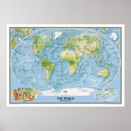 The world map physical poster