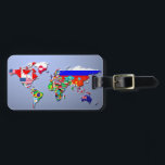 The World Map With Their Flags Luggage Tag<br><div class="desc">The world map with all states and their flags in a 3d illustration. | © and ® Bigstock® - All Rights Reserved.</div>