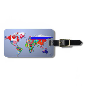 The World Map With Their Flags Luggage Tag