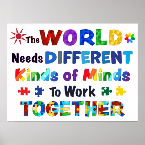 The WORLD Needs Different Kinds of Minds  Poster
