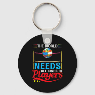 The world needs kinds of players volleyball autism keychain