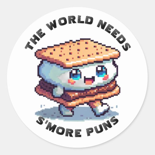 The World Needs Smore Puns Classic Round Sticker