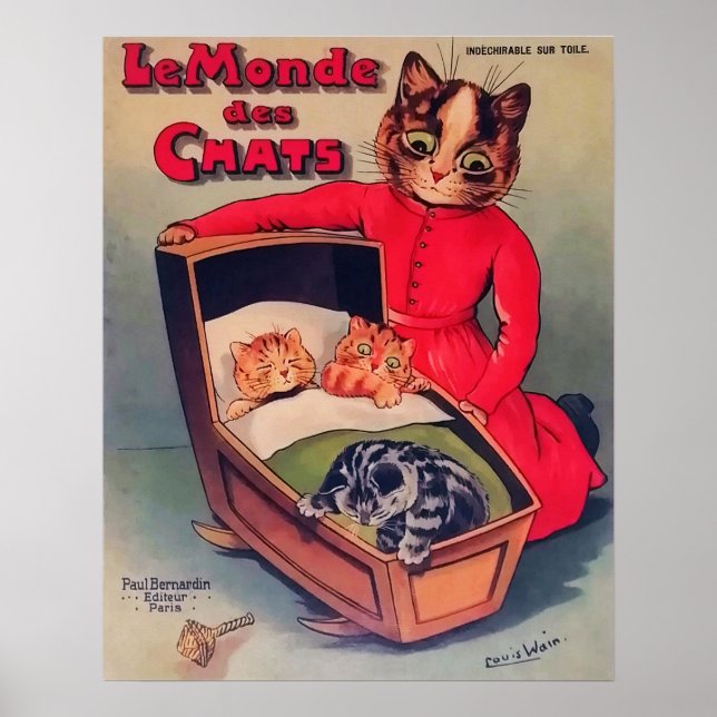 The World of Cats, Louis Wain Poster (Front)