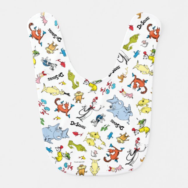 The World of Dr. Seuss Pattern Baby Bib (Front)