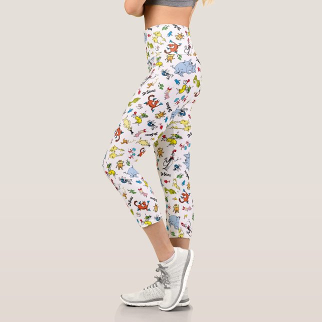 The World of Dr. Seuss Pattern Capri Leggings (Left)
