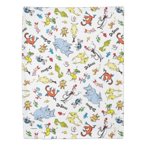 The World of Dr Seuss Pattern Duvet Cover