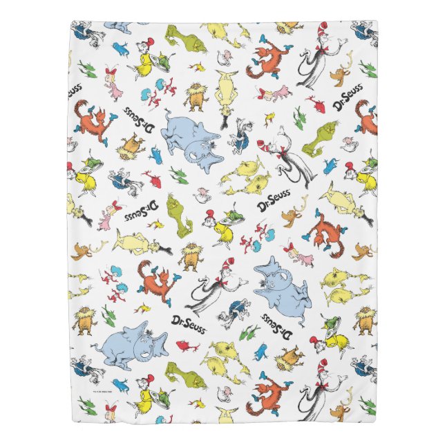 The World of Dr. Seuss Pattern Duvet Cover (Front)