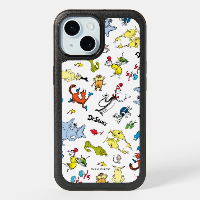 The World of Dr. Seuss Pattern iPhone 15 Case (Back)