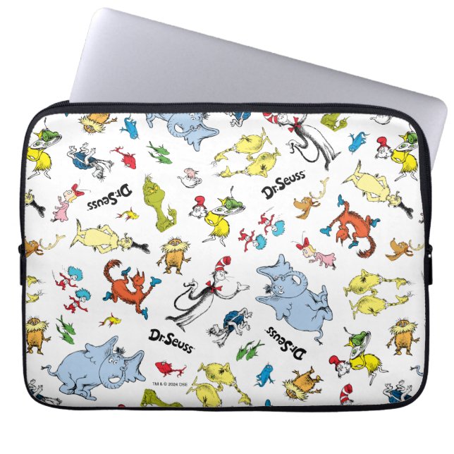 The World of Dr. Seuss Pattern Laptop Sleeve (Front)