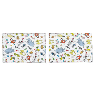 The World of Dr. Seuss Pattern Pillow Case