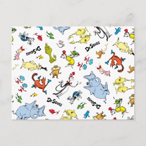 The World of Dr Seuss Pattern Postcard