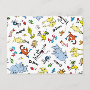 The World of Dr. Seuss Pattern Postcard