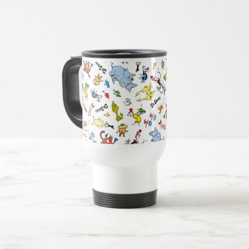 The World of Dr Seuss Pattern Travel Mug