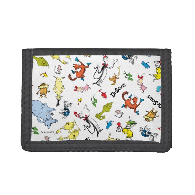 The World of Dr. Seuss Pattern Trifold Wallet (Front)