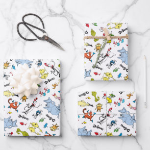 The World of Dr. Seuss Pattern Wrapping Paper Sheets