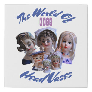 The World of Lady Head Vases Faux Canvas Print