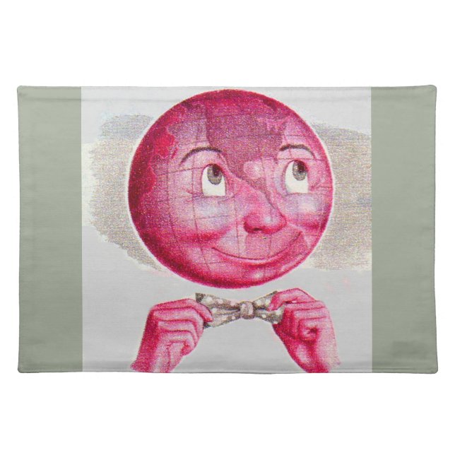 The World on His Mind Cloth Placemat (Front)