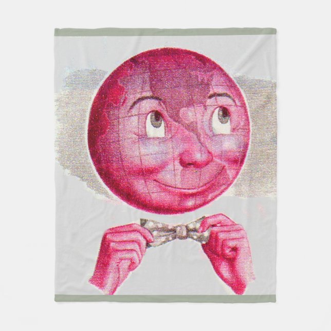 The World on His Mind Fleece Blanket (Front)