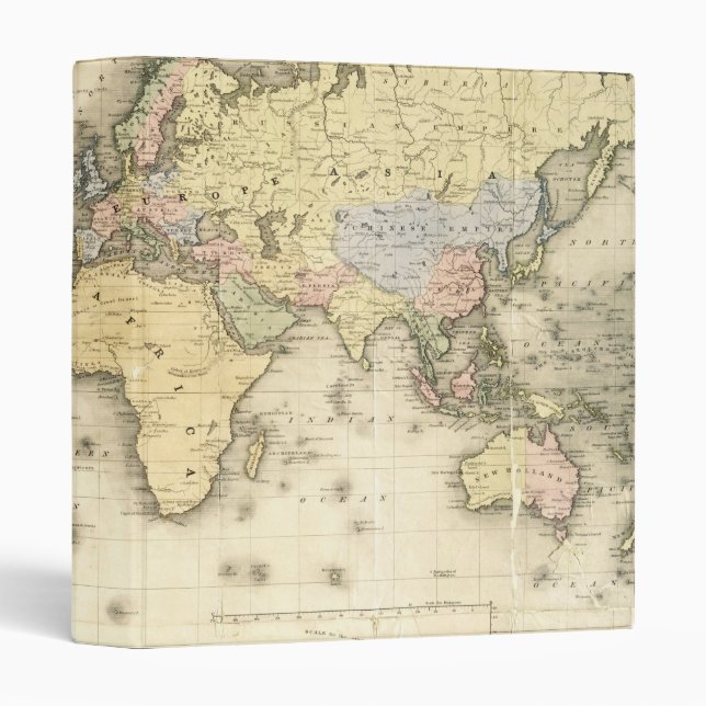 The World on Mercator's Projection | 1840 3 Ring Binder (Front/Spine)