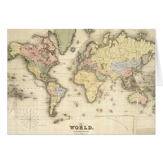 The World on Mercator's Projection | 1840 Cards (Front Horizontal)