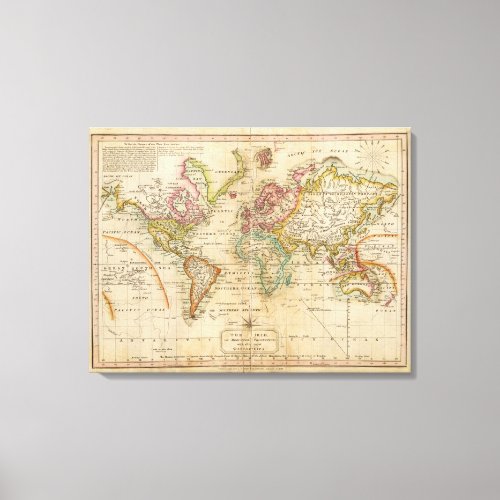 The World on Mercators Projection Canvas Print