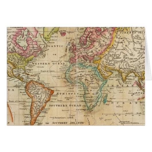 The World on Mercator's Projection Cards (Front Horizontal)