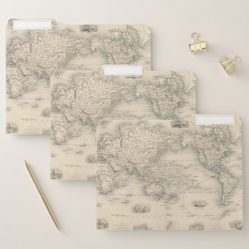 The World On Mercators Projection File Folder