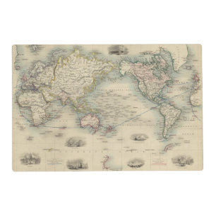 The World On Mercator's Projection Placemat