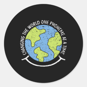 The World One Phoneme At A Time Dyslexia Awareness Classic Round Sticker