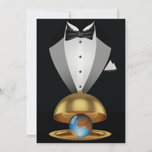 The World Served on a Gold Platter Invitation