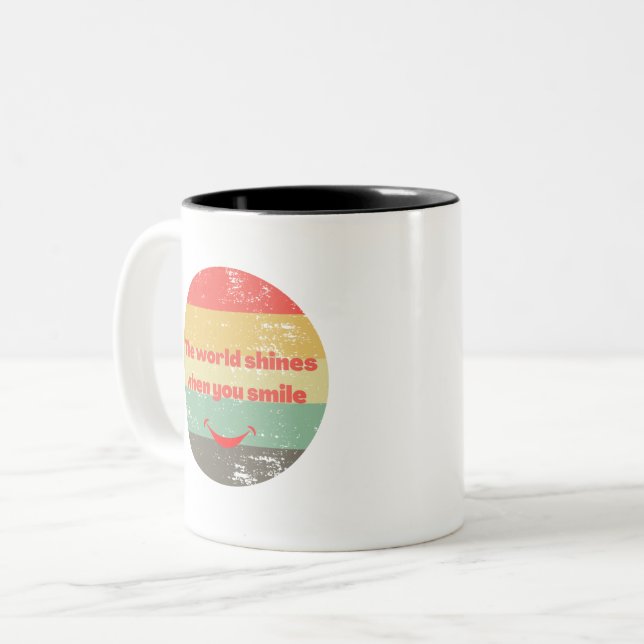 The world shines when you smile mug  (Front Left)