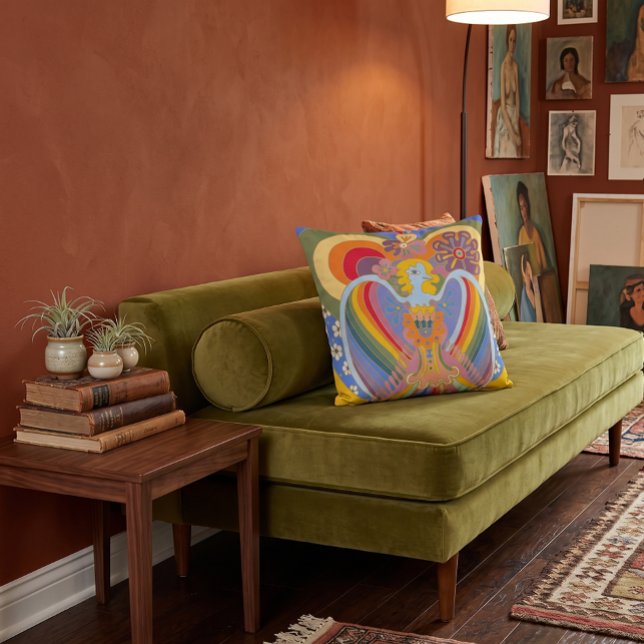 The World - SOHAIP Throw Pillow (Ai product visualization - artwork is not AI)