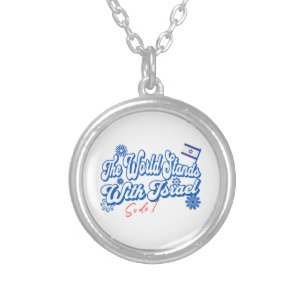 The World Stands With Israel, So do I Israel Supp Silver Plated Necklace
