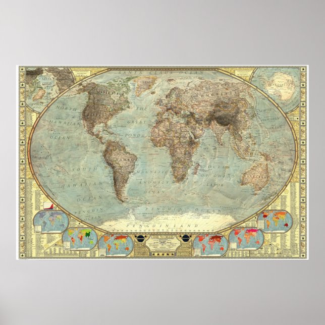 The World - Stereotypes Map Poster (Front)