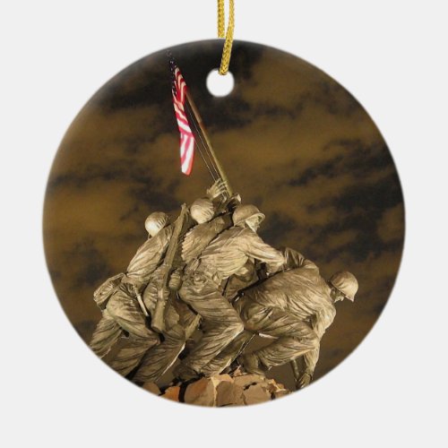 The World War II Iwo Jima Memorial Arlington VA Ceramic Ornament