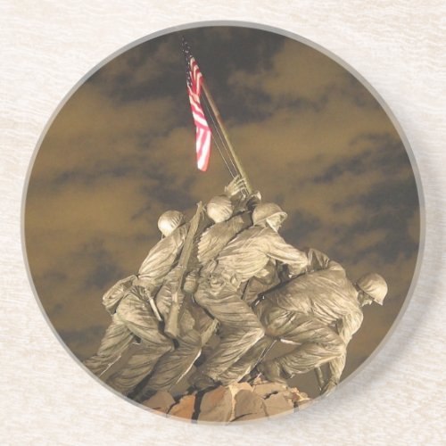 The World War II Iwo Jima Memorial Arlington VA Drink Coaster
