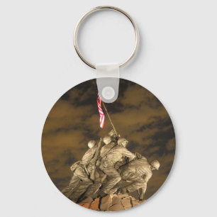 The World War II Iwo Jima Memorial Arlington VA Keychain