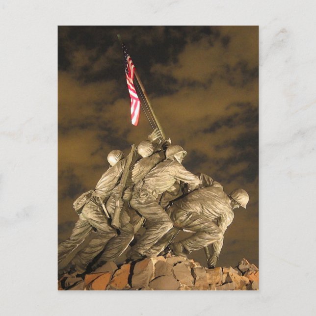 The World War II Iwo Jima Memorial Arlington VA Postcard (Front)